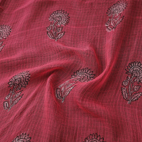 Pink - Akola Hand Block Print Kota Doria Cotton Fabric 17