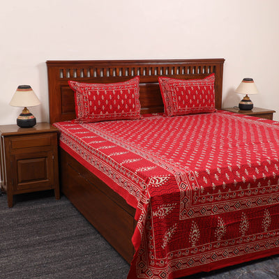 Pure Cotton Double Bagru Print Bed Cover Set 18