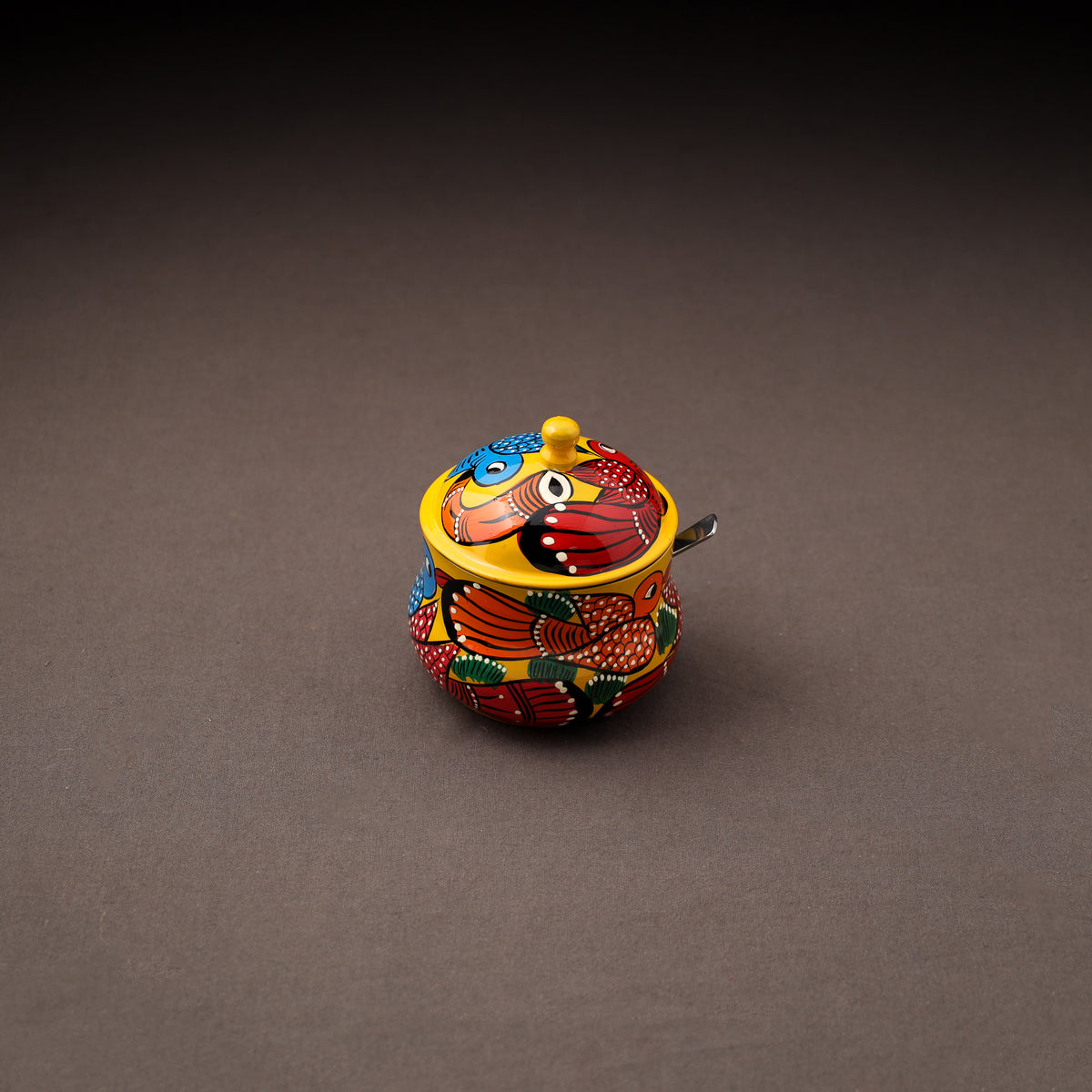 Bengal Patua Handpainted Stainless Steel Ghee Pot 11