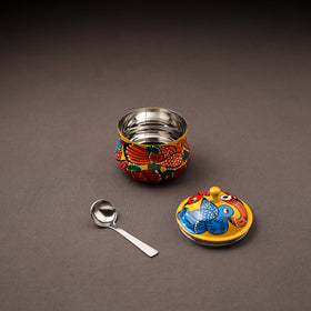 Bengal Patua Handpainted Stainless Steel Ghee Pot 11