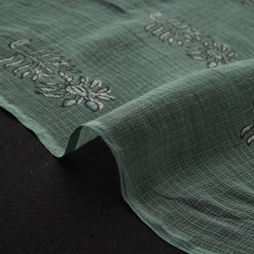 Green - Akola Hand Block Print Kota Doria Cotton Fabric 18