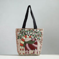 handpainted jute shoulder bag