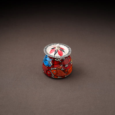 Bengal Patua Handpainted Stainless Steel Ghee Pot 12