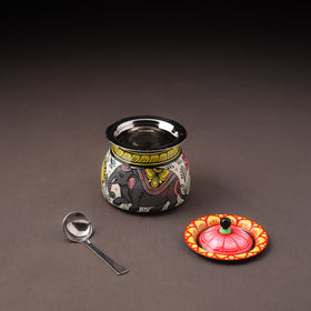Odisha Pattachitra Handpainted Stainless Steel Ghee Pot 33