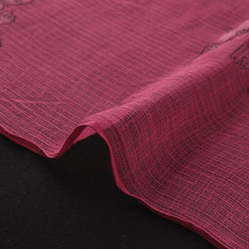 Pink - akola hand block print kota doria cotton fabric 19
