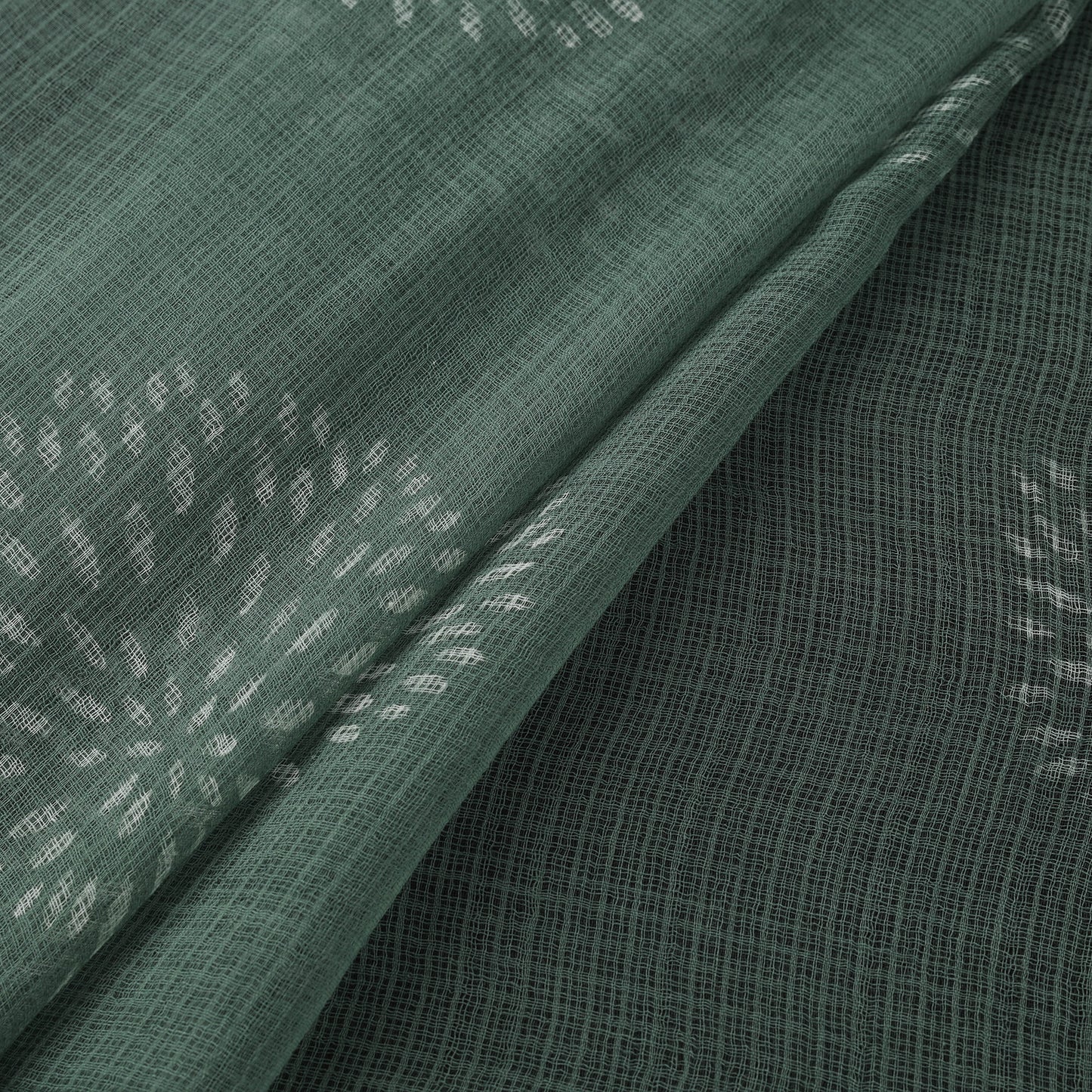 Green - Akola Hand Block Print Kota Doria Cotton Fabric 20