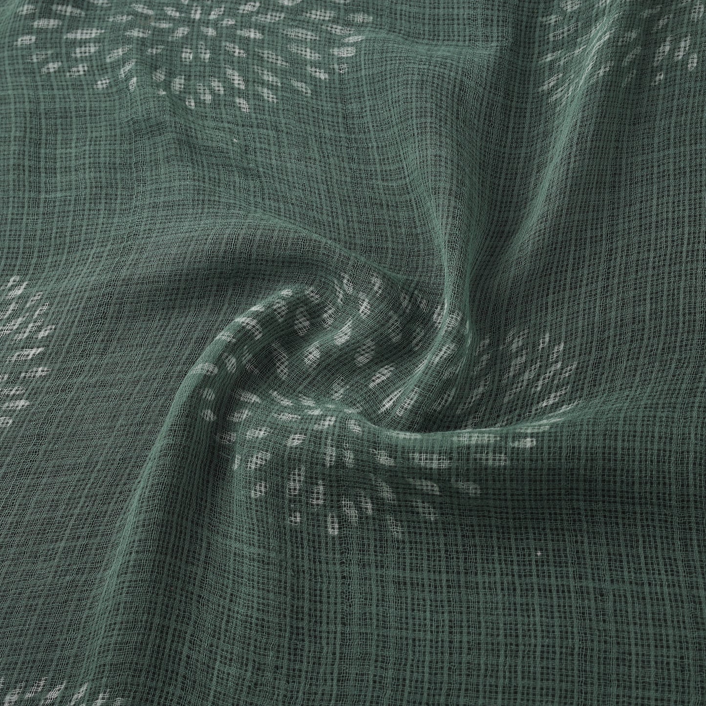 Green - Akola Hand Block Print Kota Doria Cotton Fabric 20