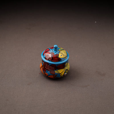 Bengal Patua Handpainted Stainless Steel Ghee Pot 13