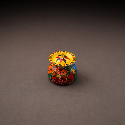 Bengal Patua Handpainted Stainless Steel Ghee Pot 14