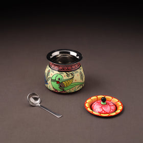Odisha Pattachitra Handpainted Stainless Steel Ghee Pot 35