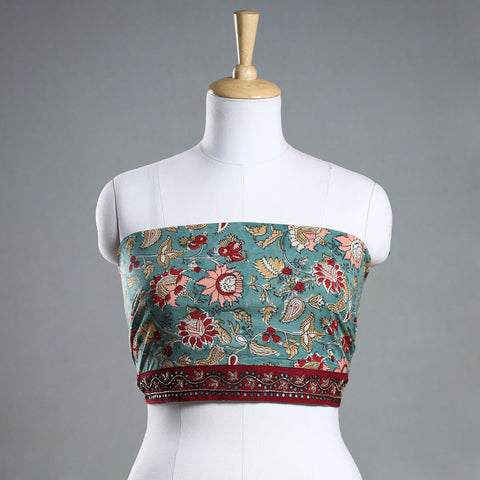 Buy Zardozi Hand Embroidered Sanganeri Cotton Blouse Piece Online at iTokri.com