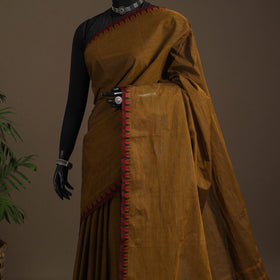 Brown - kandangi chettinad cotton saree with border 73