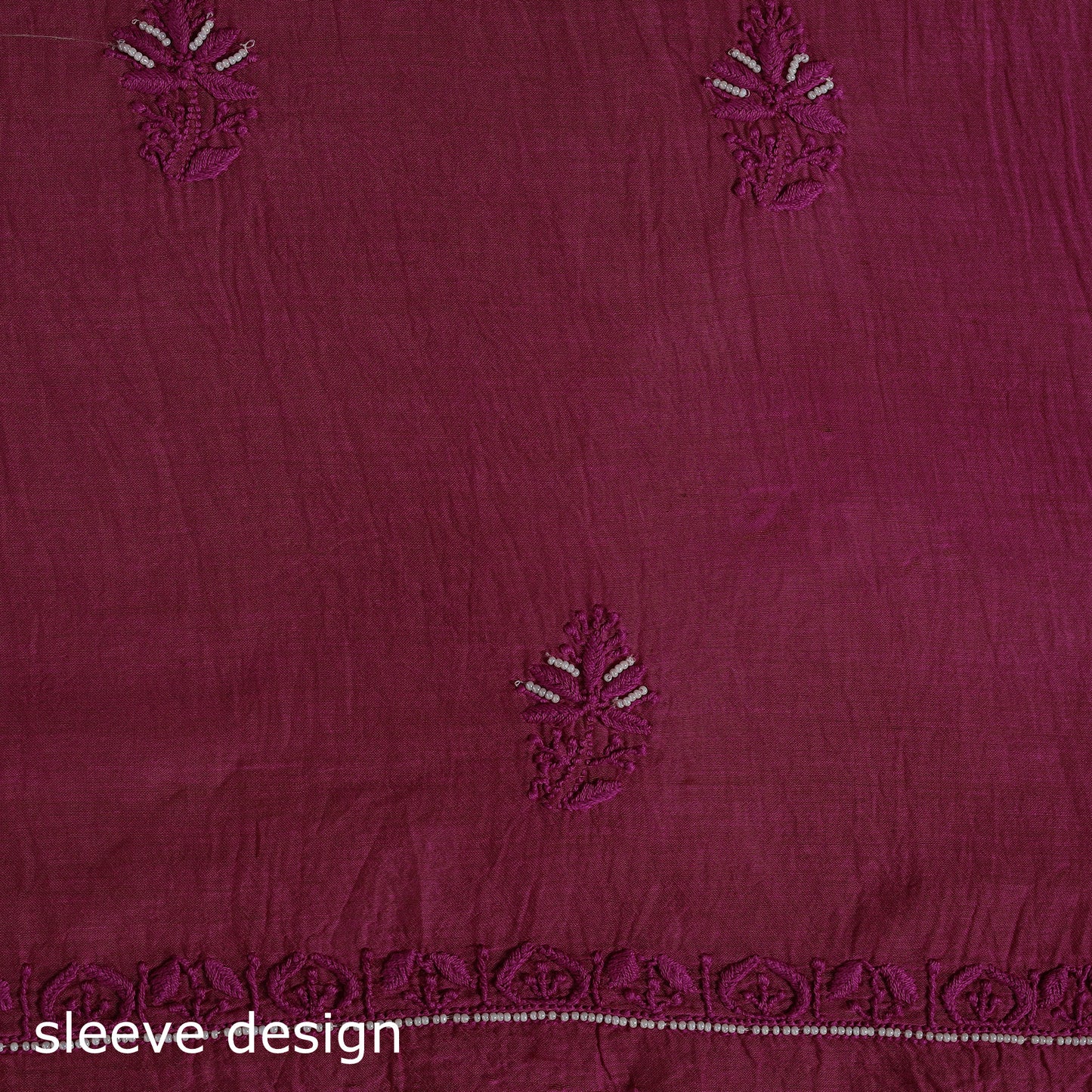 Pink Hand Embroidery 2pc Mul Chanderi Chikankari Dress Material