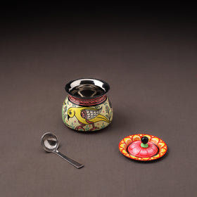 Odisha Pattachitra Handpainted Stainless Steel Ghee Pot 37