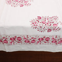 White - Pure Cotton Double Sanganeri Print Bed Cover Set 20