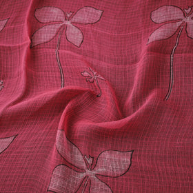 Pink - Akola Hand Block Print Kota Doria Cotton Fabric 25