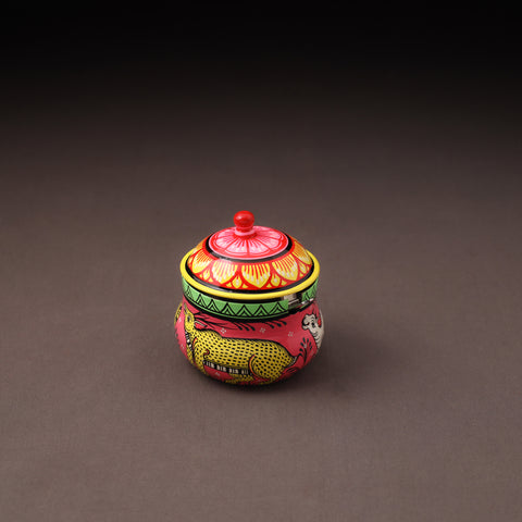 Odisha Pattachitra Handpainted Stainless Steel Ghee Pot 38