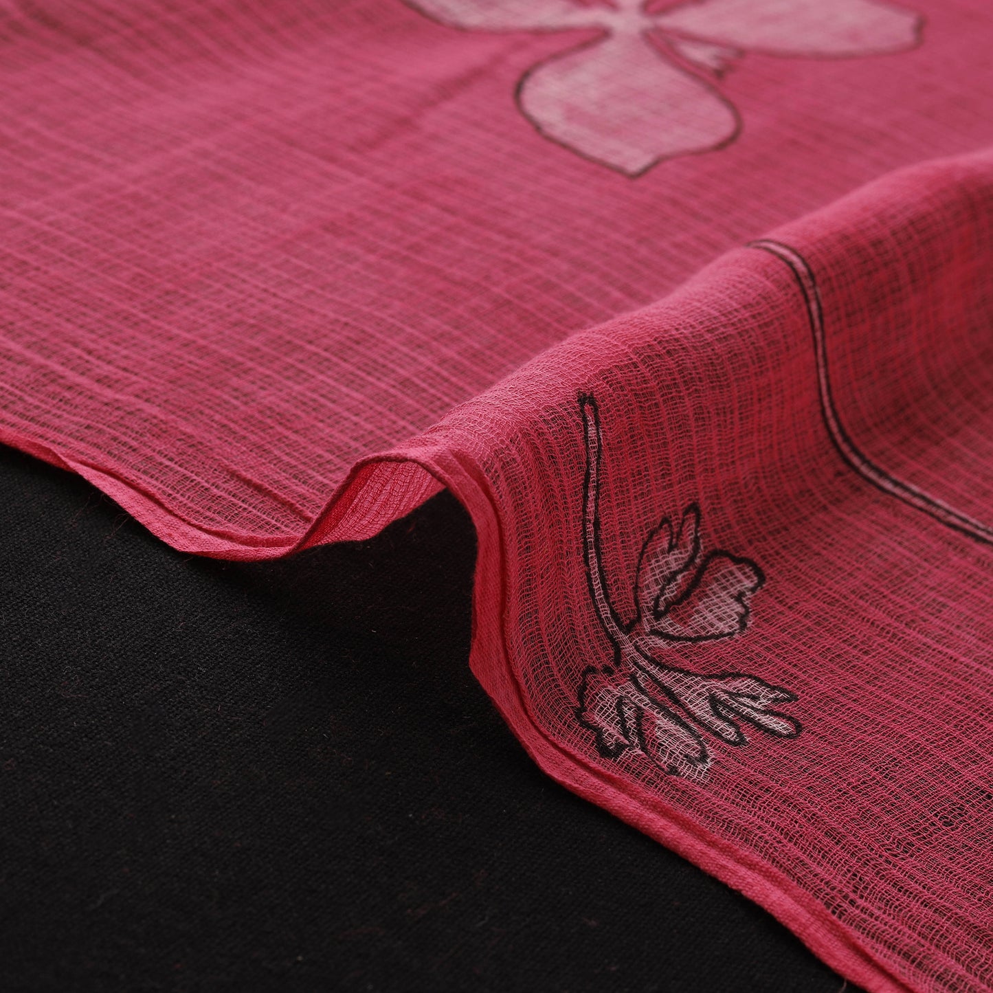 Pink - Akola Hand Block Print Kota Doria Cotton Fabric 25