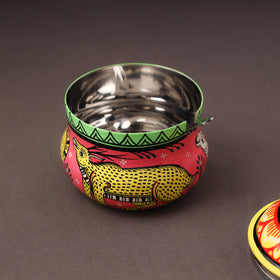 Odisha Pattachitra Handpainted Stainless Steel Ghee Pot 38