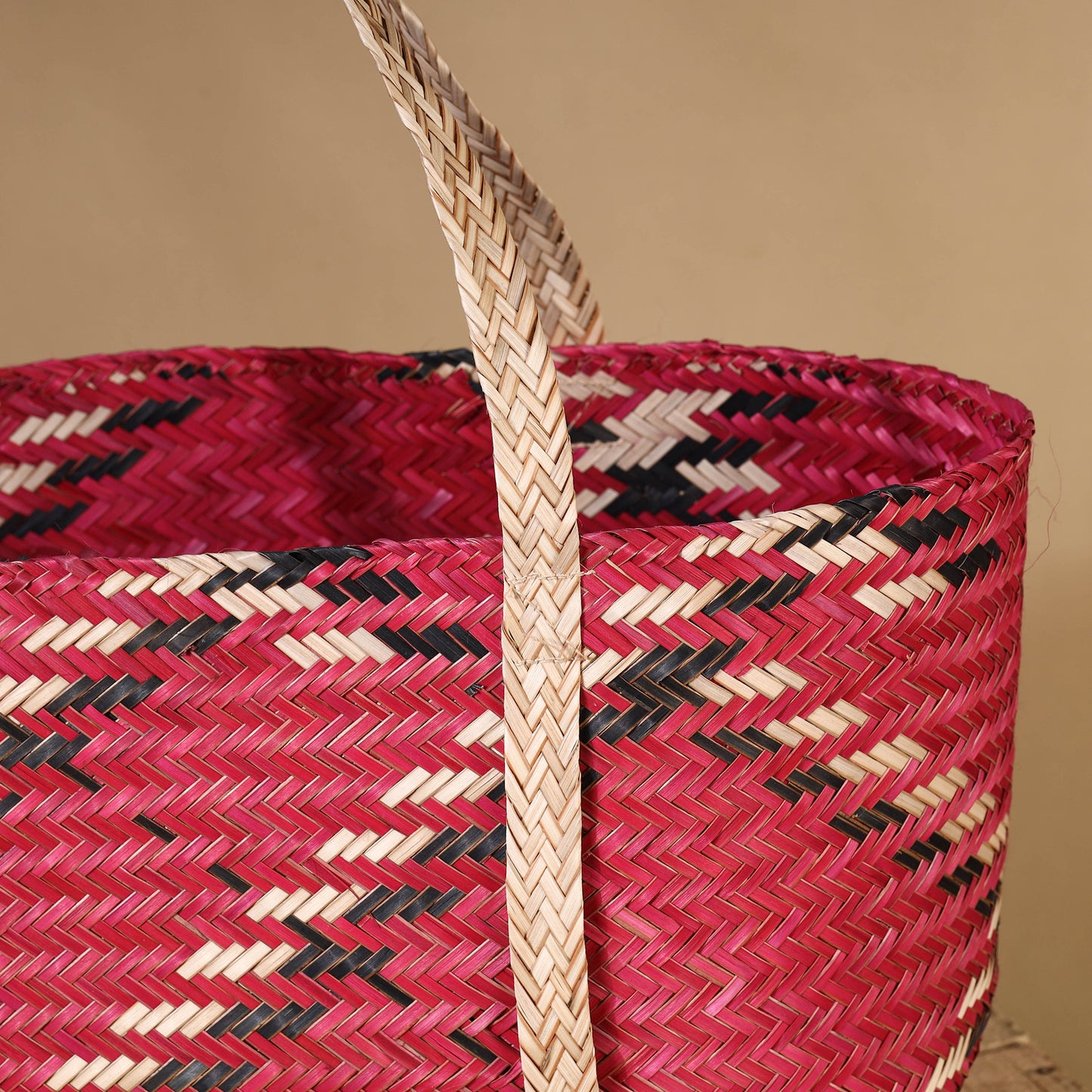 Pink - Handmade Water Hyacinth Shoulder Bag from Assam