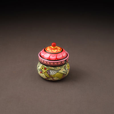 Odisha pattachitra handpainted stainless steel ghee pot