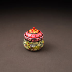 Odisha pattachitra handpainted stainless steel ghee pot