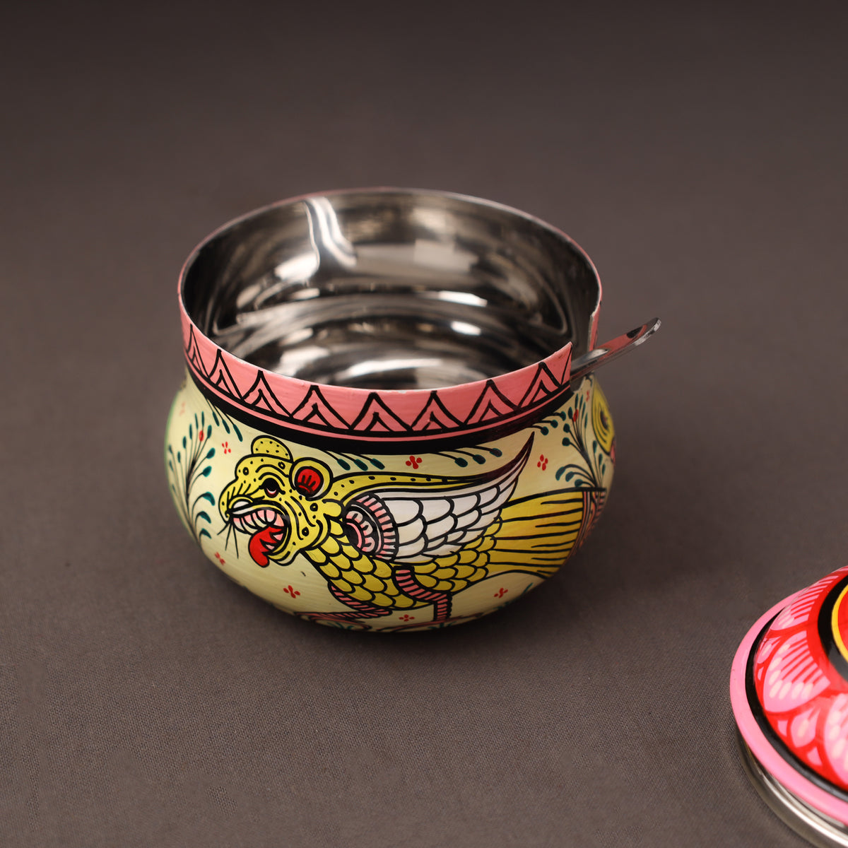 Odisha Pattachitra Handpainted Stainless Steel Ghee Pot 40