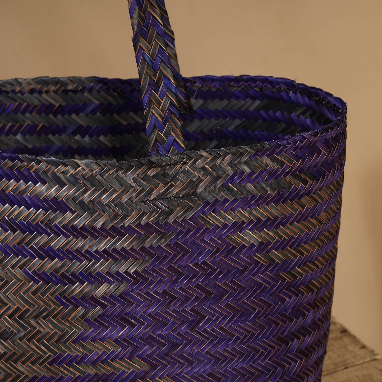 Blue - Handmade Water Hyacinth Shoulder Bag from Assam
