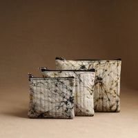 Beige - Set of 3 - Handmade Cotton Utility Pouches 03