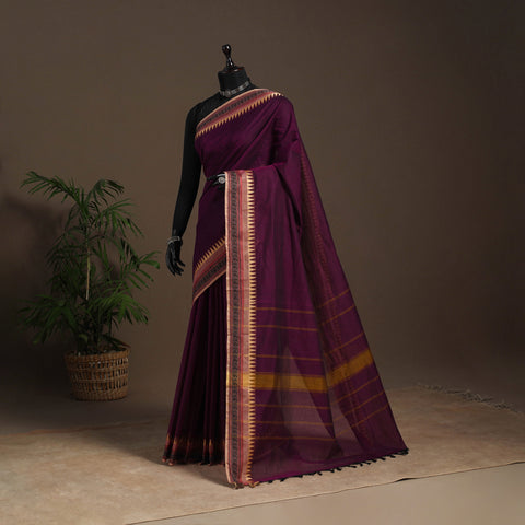 Purple - kandangi chettinad cotton saree with border 79