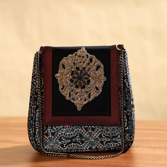 Fabric Embellished Embroidered Party Hand Bag
