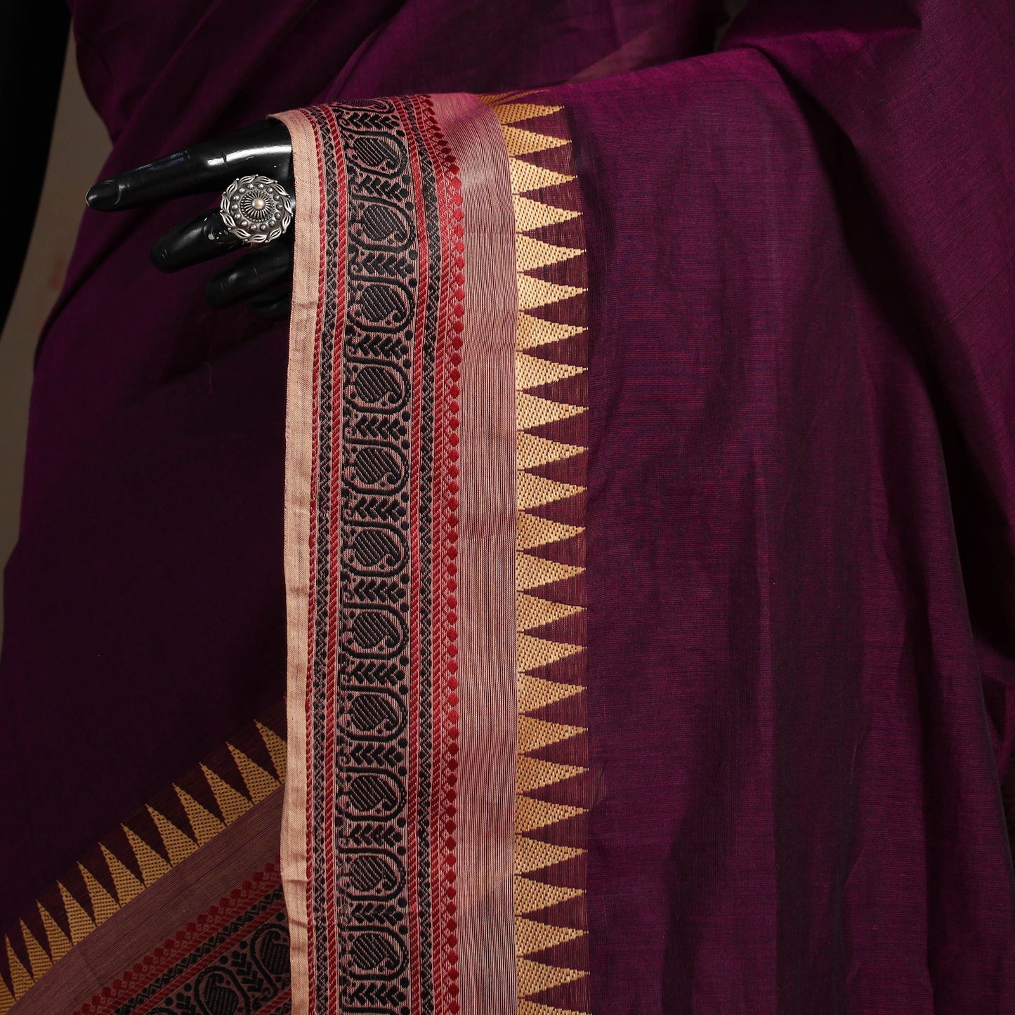 Purple - kandangi chettinad cotton saree with border 79