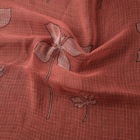 Red - Akola Hand Block Print Kota Doria Cotton Fabric 29