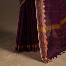 Purple - kandangi chettinad cotton saree with border 79