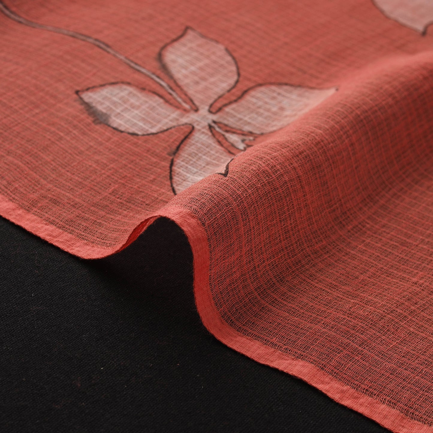 Red - Akola Hand Block Print Kota Doria Cotton Fabric 29