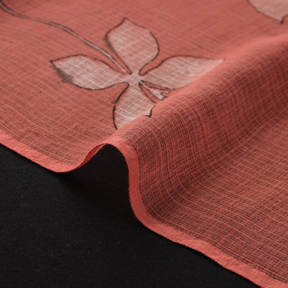 Red - Akola Hand Block Print Kota Doria Cotton Fabric 29