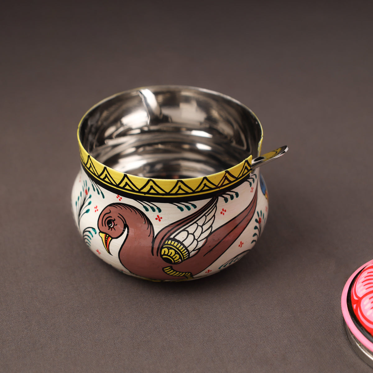Odisha Pattachitra Handpainted Stainless Steel Ghee Pot 43