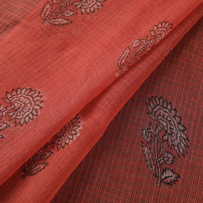 Red - Akola Hand Block Print Kota Doria Cotton Fabric 31