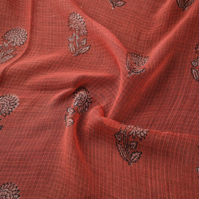 Red - Akola Hand Block Print Kota Doria Cotton Fabric 31