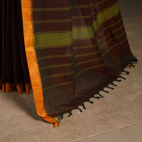Brown - kandangi chettinad cotton saree with border 78