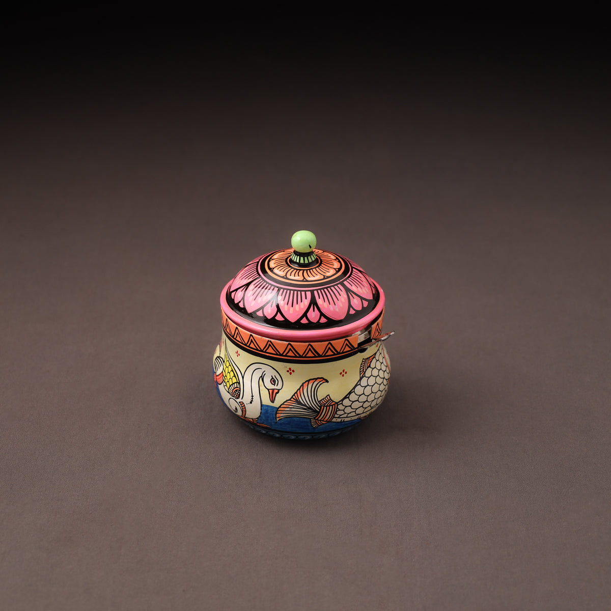 Odisha Pattachitra Handpainted Stainless Steel Ghee Pot 44