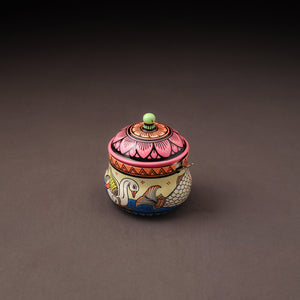 Odisha pattachitra handpainted stainless steel ghee pot