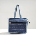 Blue Handcrafted Jacquard Cotton Hand Bag