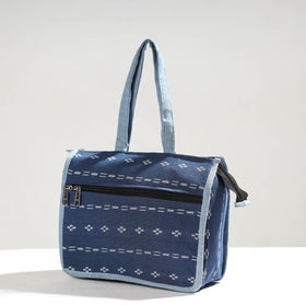 Blue Handcrafted Jacquard Cotton Hand Bag