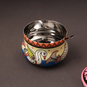 Odisha Pattachitra Handpainted Stainless Steel Ghee Pot 44
