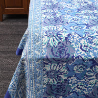 Blue - Pure Cotton Double Sanganeri Print Bed Cover Set 23