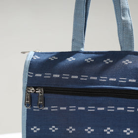 Blue Handcrafted Jacquard Cotton Hand Bag