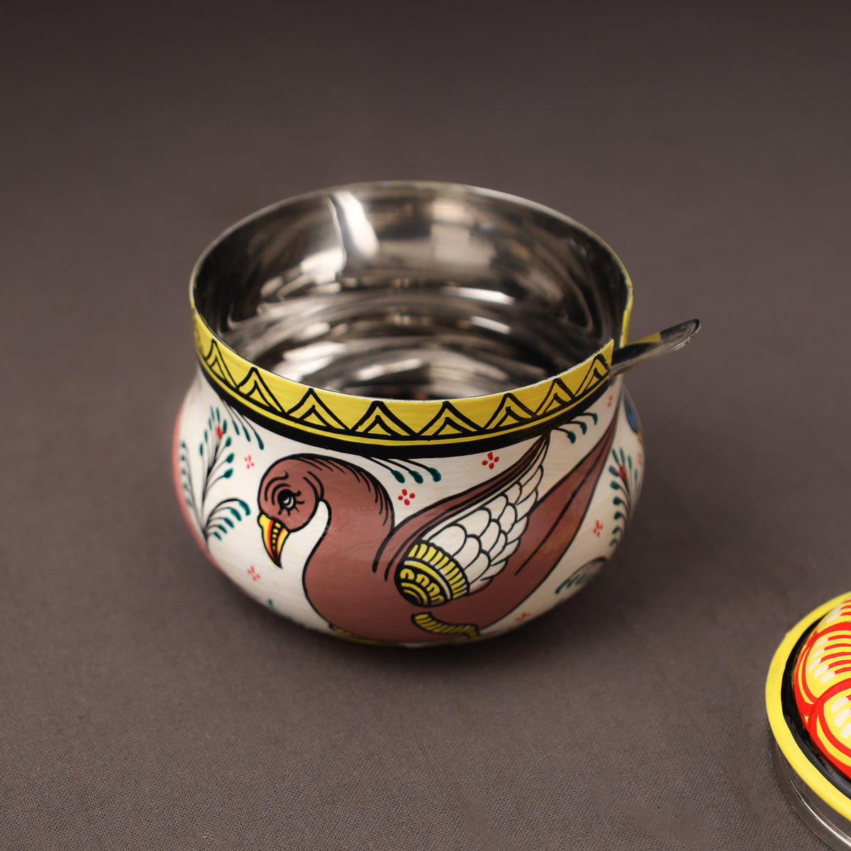 Odisha Pattachitra Handpainted Stainless Steel Ghee Pot 45