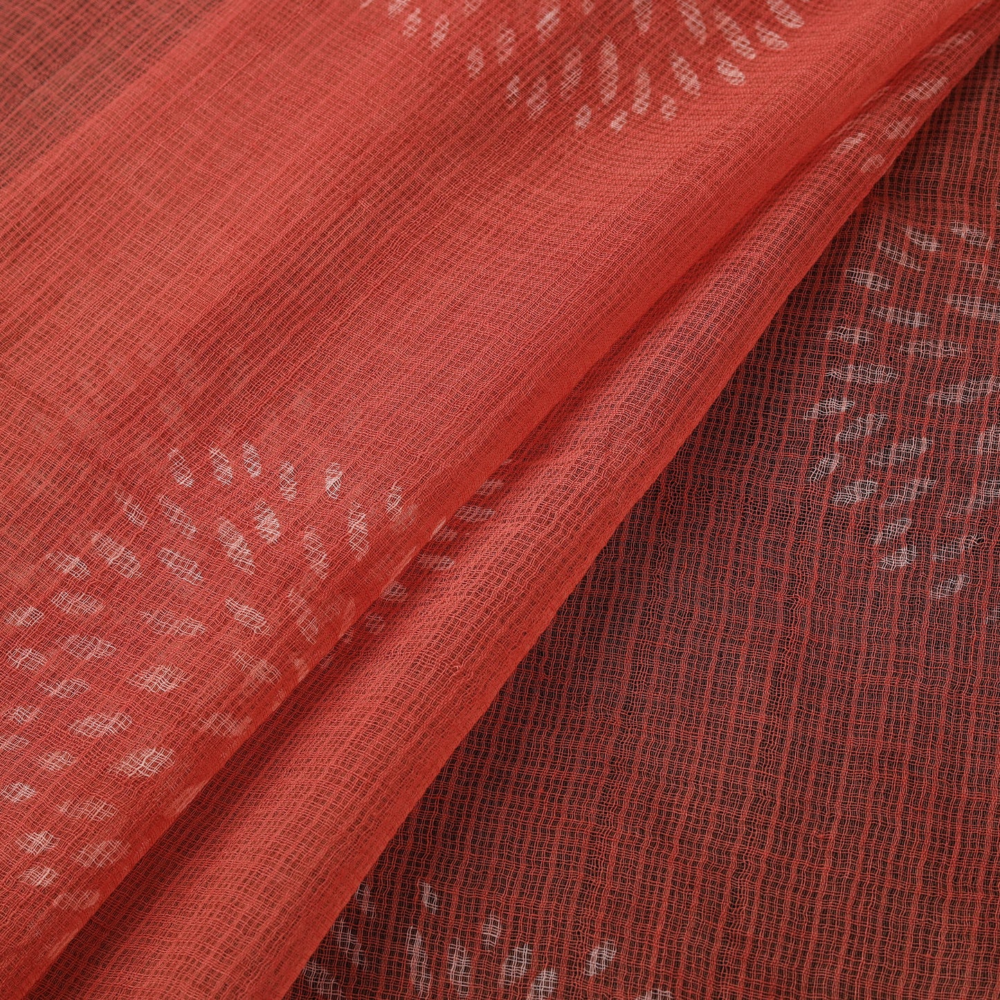 Red - Akola Hand Block Print Kota Doria Cotton Fabric 33