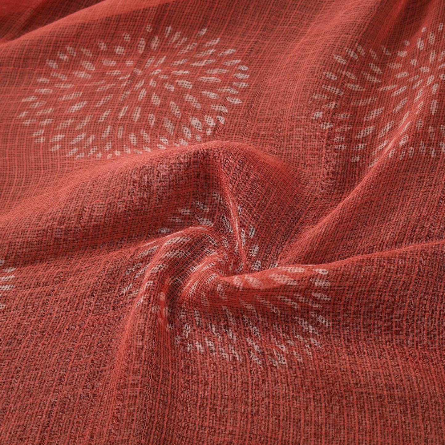 Red - Akola Hand Block Print Kota Doria Cotton Fabric 33
